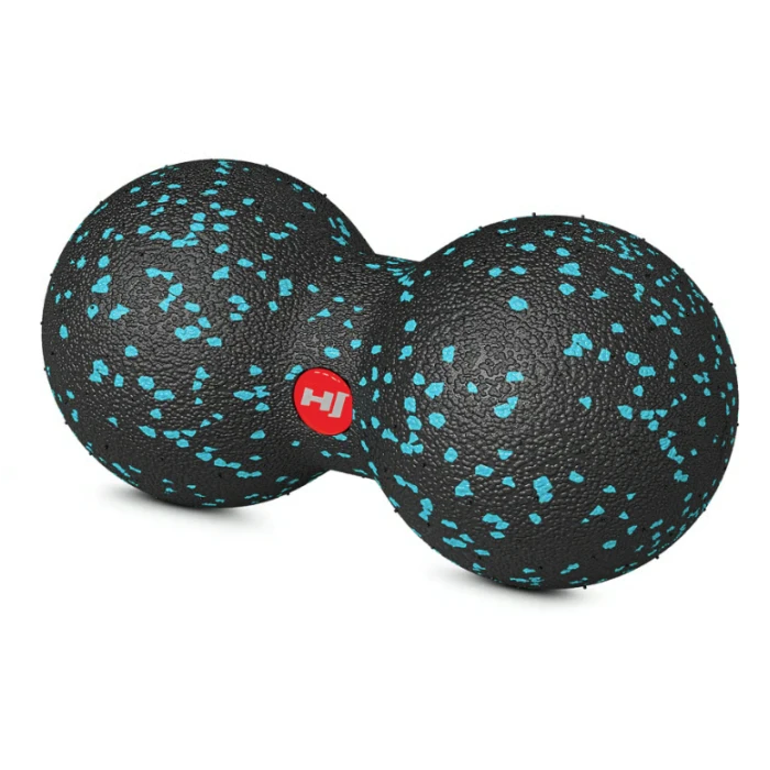 Массажный мяч двойной EPP 80 мм Hop-Sport HS-D008MB черно-голубой