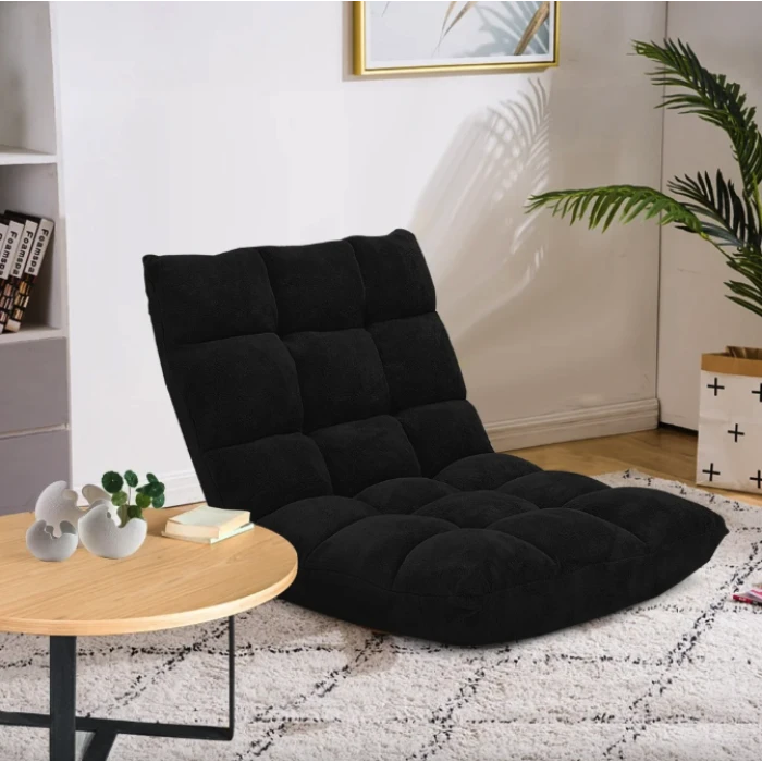 Крісло Costway Tiktok підлогове з регульованою спинкою чорний