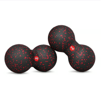 Масажний м'яч подвійний EPP 80 мм Hop-Sport HS-D008MB чорно-червоний