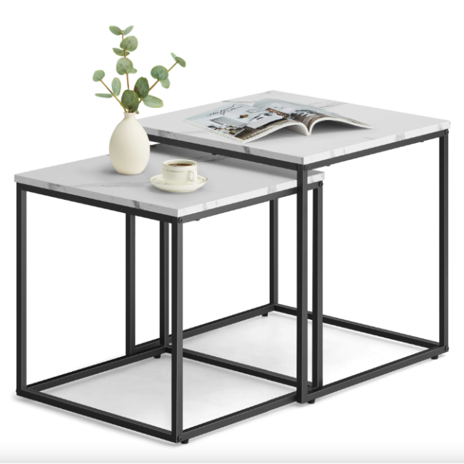 Комплект журнальных столиков Leobert Nika квадратный мрамор