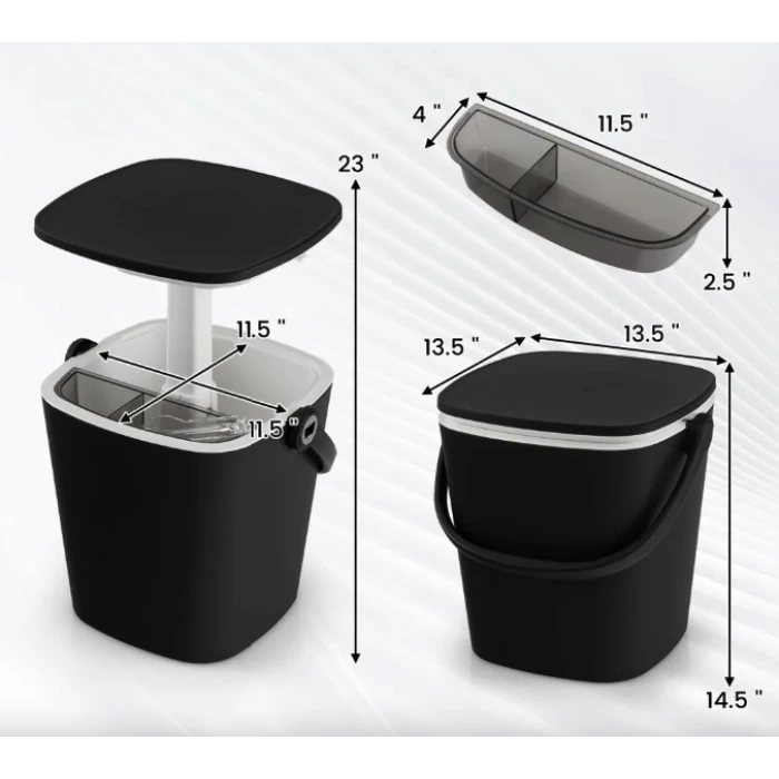 Стол-холодильник Costway Gobar 3-в-1 с подъемной крышкой 15L черный