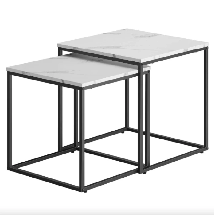 Комплект журнальных столиков Leobert Nika квадратный мрамор