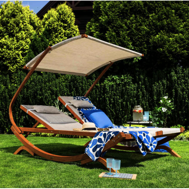 Садовый шезлонг Di Volio Pionza двухместный бежевый