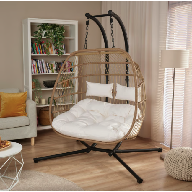 Підвісне крісло-кокон Di Volio Rona двомісне бежевий