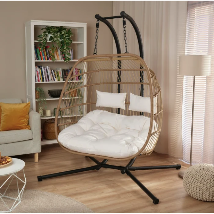 Підвісне крісло-кокон Di Volio Rona двомісне бежевий