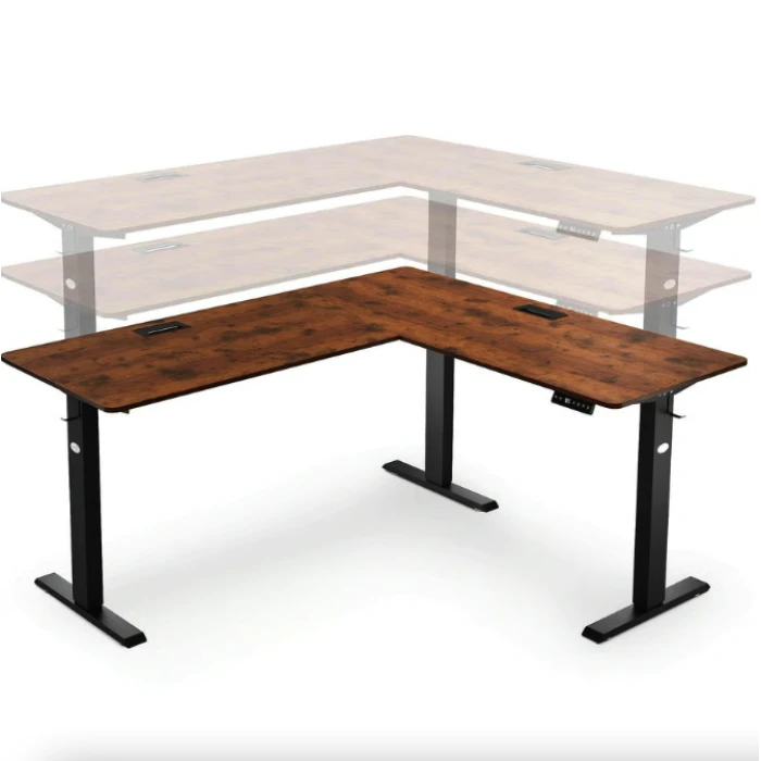 Комп'ютерний кутовий стіл Di Volio Montaro з регульованою висотою коричневий