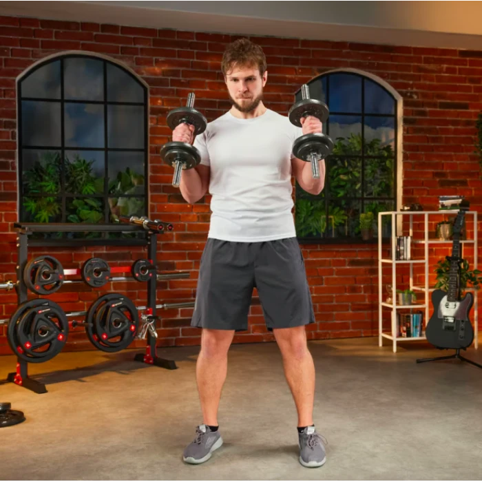 Гантели металлические Hop-Sport New 2 х 10кг с перчатками