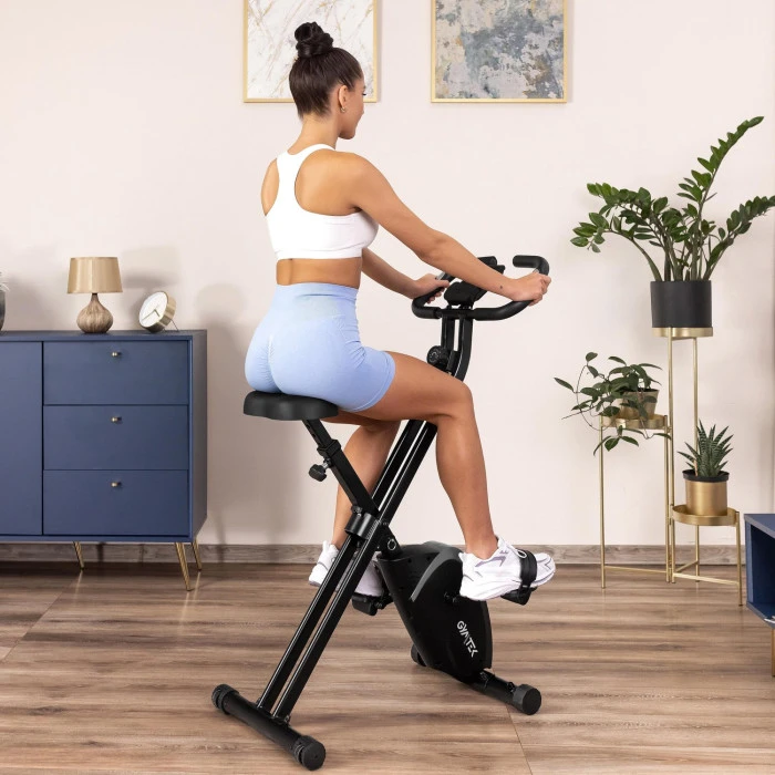 Велотренажер Gymtek FX800 магнитный складной с эспандерами серый