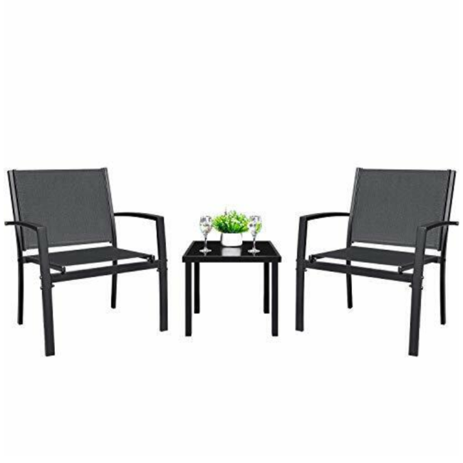 Комплект садових меблів Chomik GARDEN LINE ORLANDO стіл та 2 стільці темно-сірий