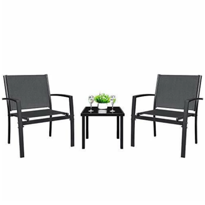 Комплект садових меблів Chomik GARDEN LINE ORLANDO стіл та 2 стільці темно-сірий