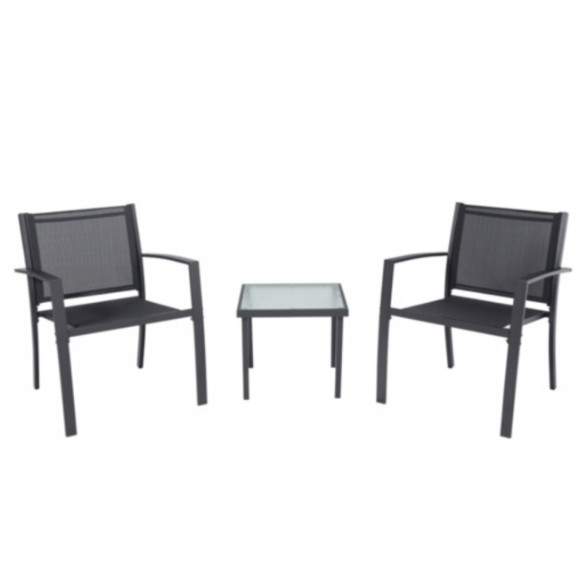 Комплект садових меблів Chomik GARDEN LINE ORLANDO стіл та 2 стільці темно-сірий