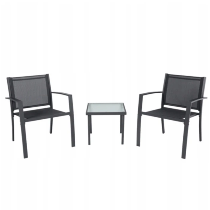 Комплект садових меблів Chomik GARDEN LINE ORLANDO стіл та 2 стільці темно-сірий