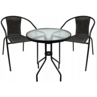 Садові меблі Chomik BISTRO стіл та 2 стільці чорний