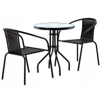 Садові меблі Chomik BISTRO стіл та 2 стільці чорний