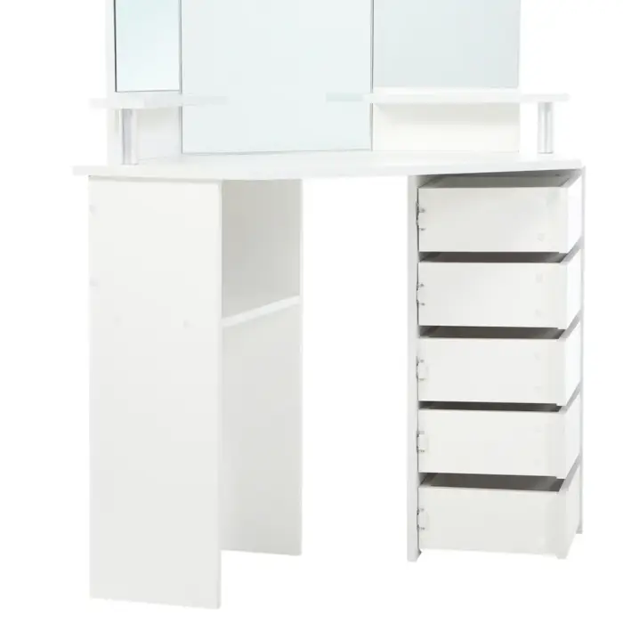 Туалетний столик Chomik TRIO кутовий з дзеркалом білий