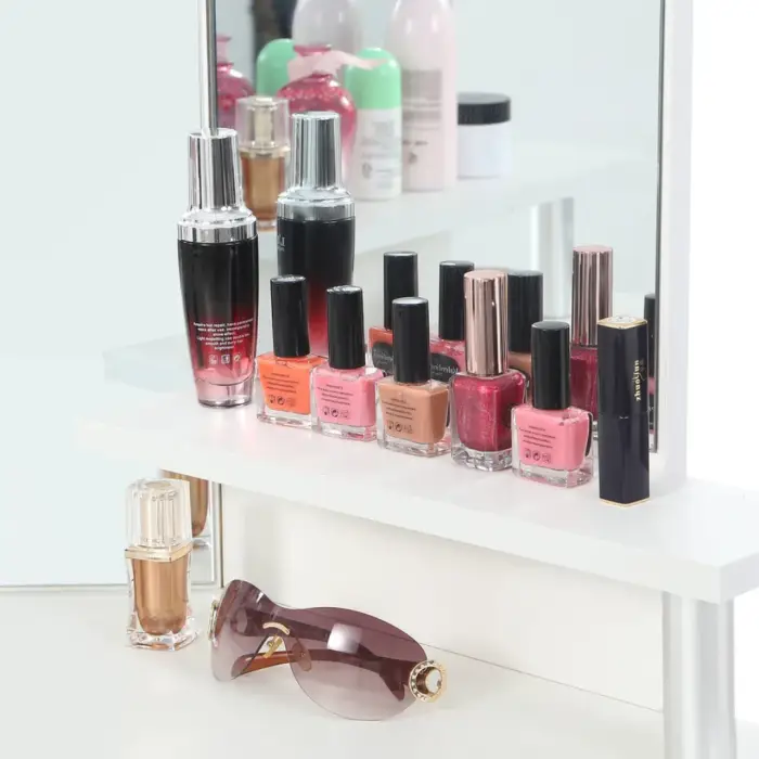 Туалетний столик Chomik TRIO кутовий з дзеркалом білий