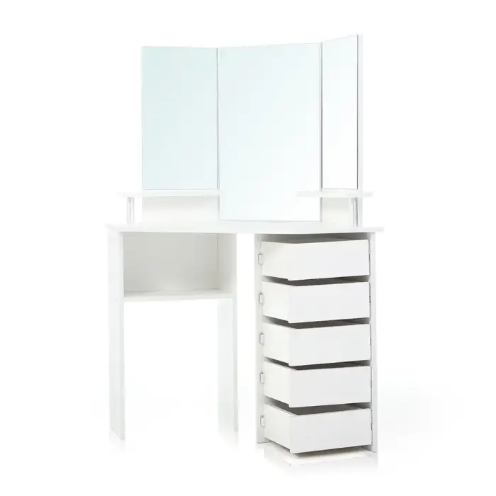 Туалетний столик Chomik TRIO кутовий з дзеркалом білий