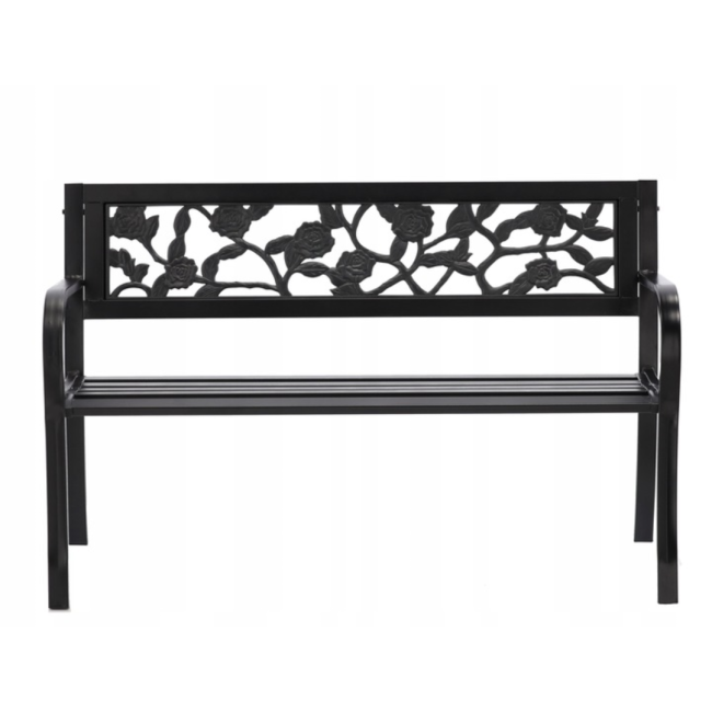 Лавка для саду Chomik GARDEN LINE ROSE сталева з декоративною спинкою