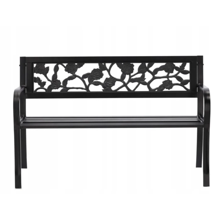 Скамейка для сада Chomik GARDEN LINE ROSE стальная с декоративной спинкой
