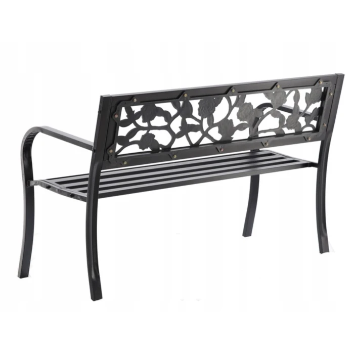 Скамейка для сада Chomik GARDEN LINE ROSE стальная с декоративной спинкой