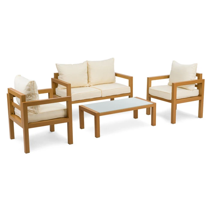 Комплект садових меблів Di Volio Brescia 2 Натуральний/кремовий