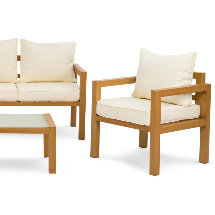 Комплект садових меблів Di Volio Brescia 2 Натуральний/кремовий