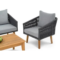 Комплект садових меблів Di Volio Matera Сірий/Світло-сірий