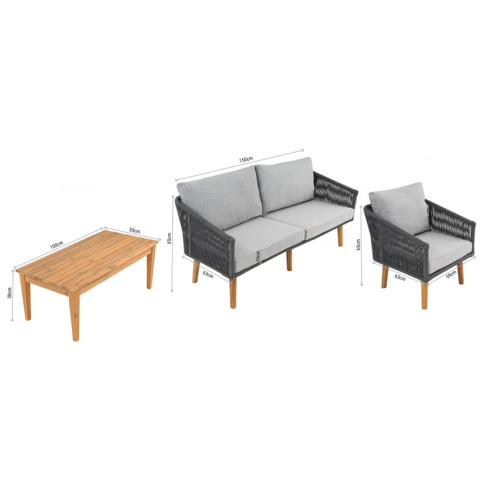 Комплект садовой мебели Di Volio Matera Серый/Светло-серый