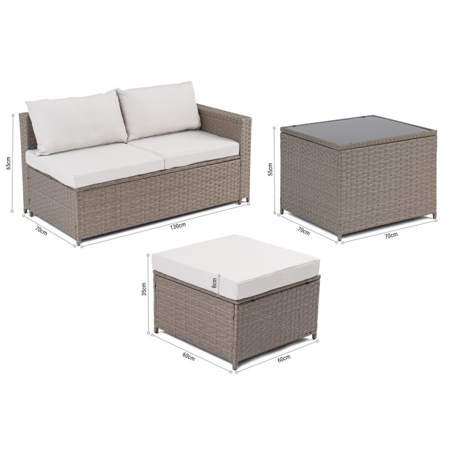 Комплект садових меблів Di Volio Sondrio Бежевий/Кремовий