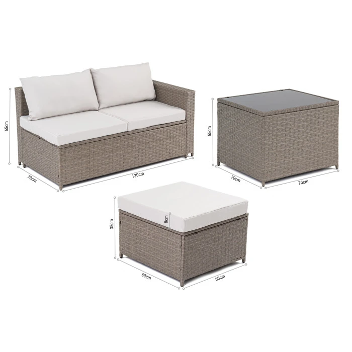 Комплект садових меблів Di Volio Sondrio Бежевий/Кремовий