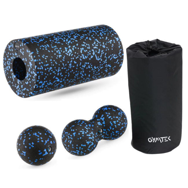 Набор Gymtek массажеров для йоги и фитнеса EPP черно-синий