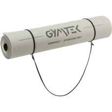 Килимок (мат) для фітнесу та йоги Gymtek Premium TPE 0,6см сіро-чорний