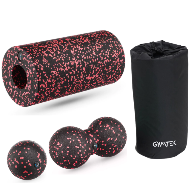 Набор Gymtek массажеров для йоги и фитнеса EPP черно-красный