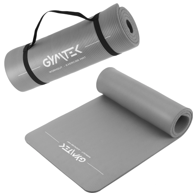 Коврик (мат) для фитнеса Gymtek NBR 1,5см серый