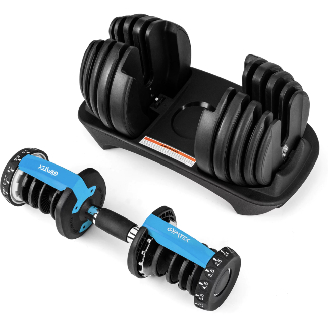 Гантель розбірна регульована Gymtek 2,5-24кг синій