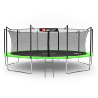 Батут Hop-Sport 16ft (488см) зеленый с внутренней сеткой.