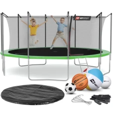 Батут Hop-Sport 16ft (488см) зелений із внутрішньою сіткою