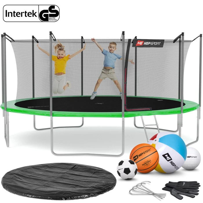 Батут Hop-Sport 16ft (488см) зелений із внутрішньою сіткою