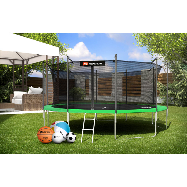 Батут Hop-Sport 16ft (488см) зелений із внутрішньою сіткою
