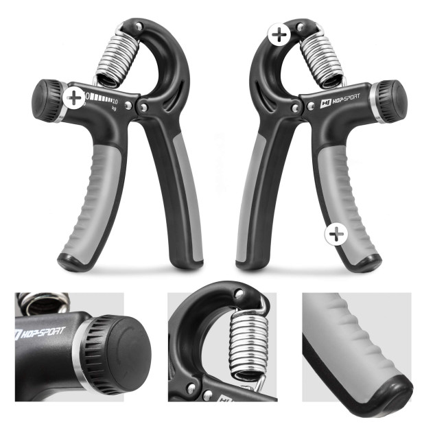 Еспандер регульований Hop-Sport 10-40кг HS-P040HG чорно-сірий