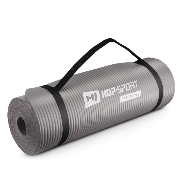Мат для фитнеса и йоги Hop-Sport HS-N015GM 1,5см серый