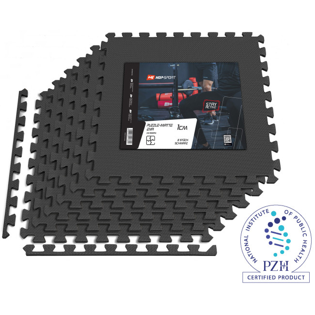 Мат-пазл Hop-Sport EVA 1см HS-A010PM - 6 частей черный