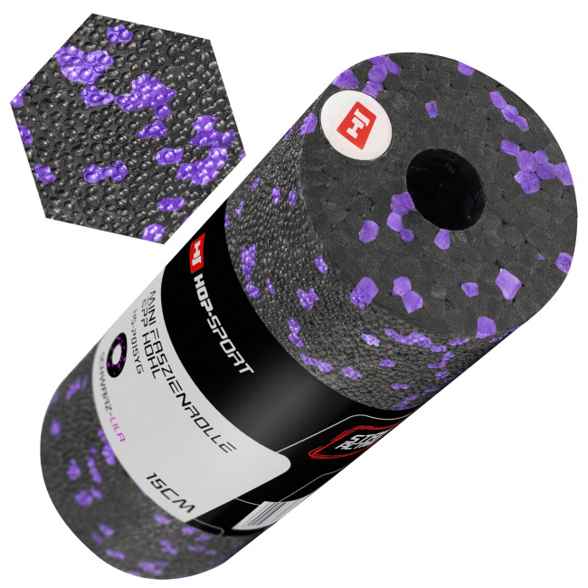 Мини массажный ролик (валик, роллер) Hop-Sport EPP 15см HS-P015YG черно-фиолетовый