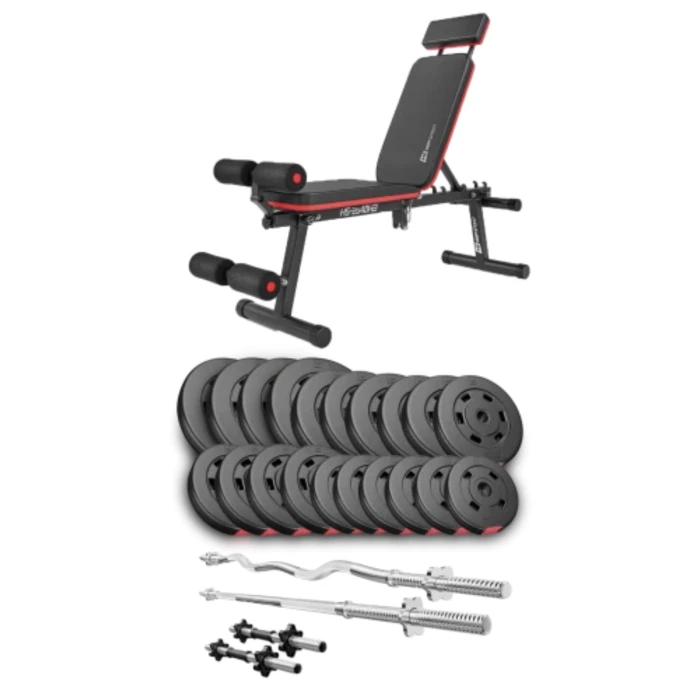 Набір Hop-Sport Premium 105кг з лавою HS-2040 HB, штангами та гантелями