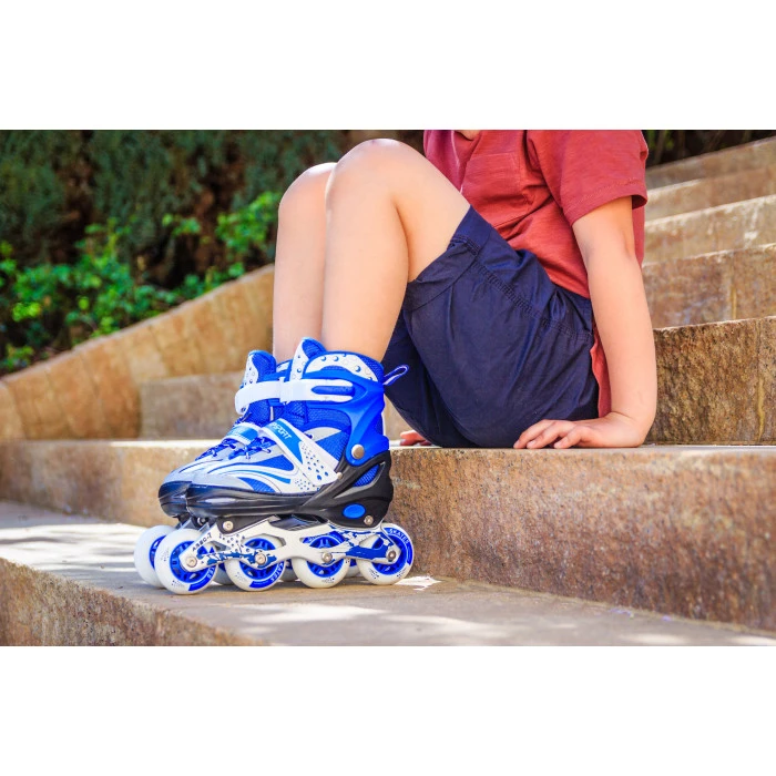 Роликовые коньки 3в1 Hop-Sport HS-8101 Speed M (размер) синие