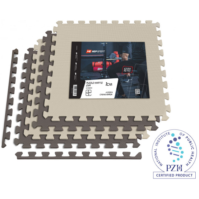 Мат-пазл Hop-Sport EVA 1см HS-A010PM - 4 частей бежево-коричневый