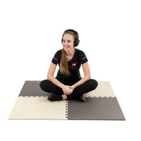 Мат-пазл Hop-Sport EVA 1см HS-A010PM - 4 частей бежево-коричневый