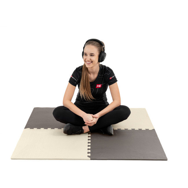 Мат-пазл Hop-Sport EVA 1см HS-A010PM - 4 частей бежево-коричневый