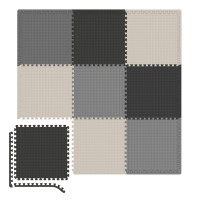 Мат-пазл Hop-Sport EVA 1см HS-A010PM - 9 частей черный/белый/серый