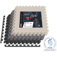 Мат-пазл Hop-Sport EVA 1см HS-A010PM - 9 частей черный/белый/серый